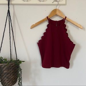 Burgundy Crop Top